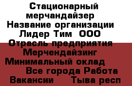 Стационарный мерчандайзер › Название организации ­ Лидер Тим, ООО › Отрасль предприятия ­ Мерчендайзинг › Минимальный оклад ­ 21 600 - Все города Работа » Вакансии   . Тыва респ.